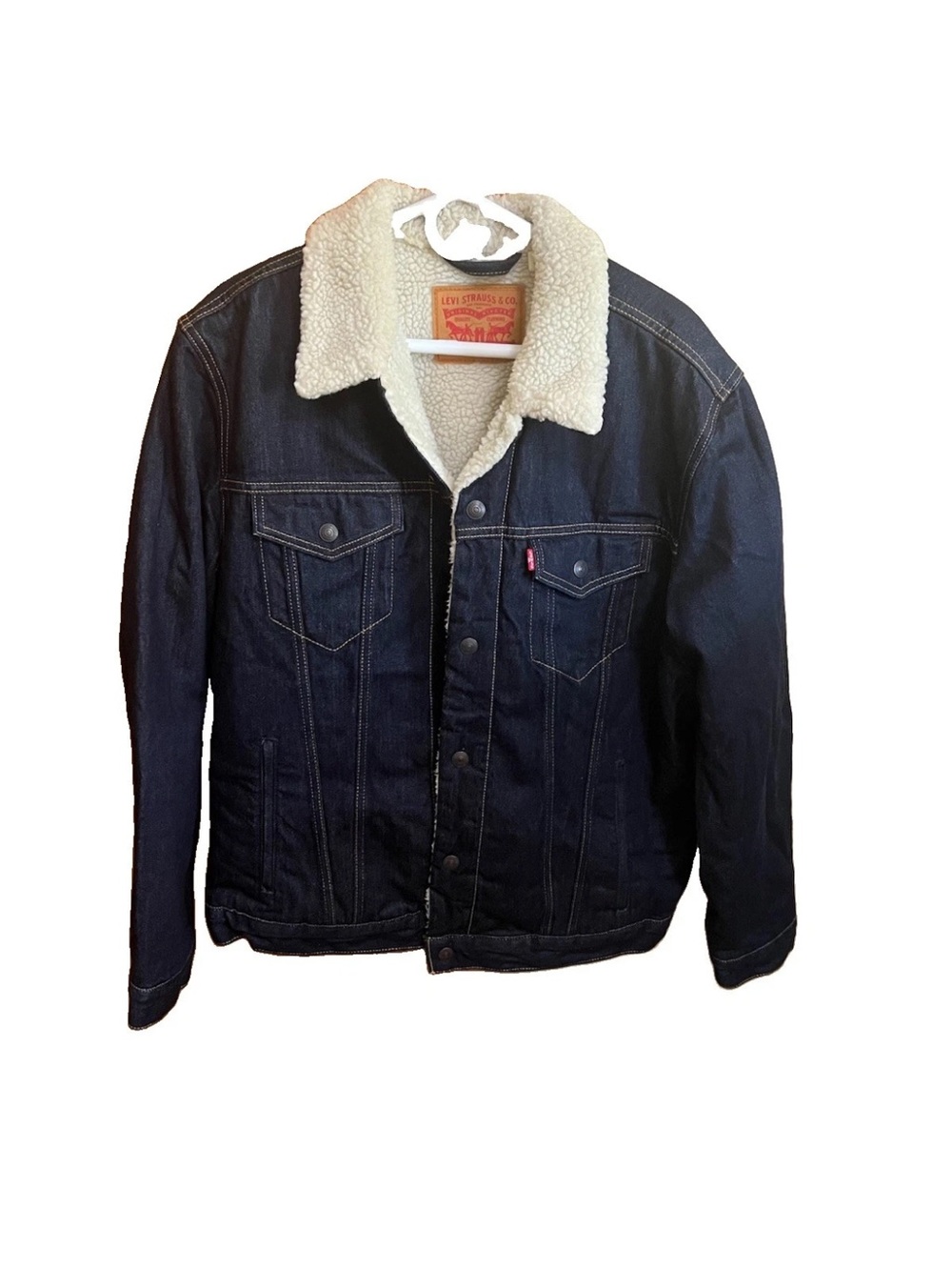 Levi’s Men’s XL Sherpa Trucker Jacket 16365-0075 Dark Indigo Denim Type III